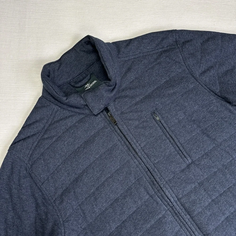 Rodd & Gunn Men Evans Creek Top Quilted Creek Full Zip Jacket Blue Charcoal M